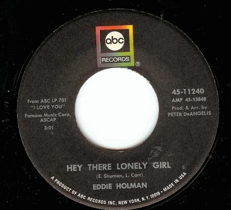 Hey There Lonely Girl / It's All In The Game - Holman, Eddie