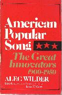 Wilder,Alec American Popular Song Great Innovators 1900-1950 BOOKS